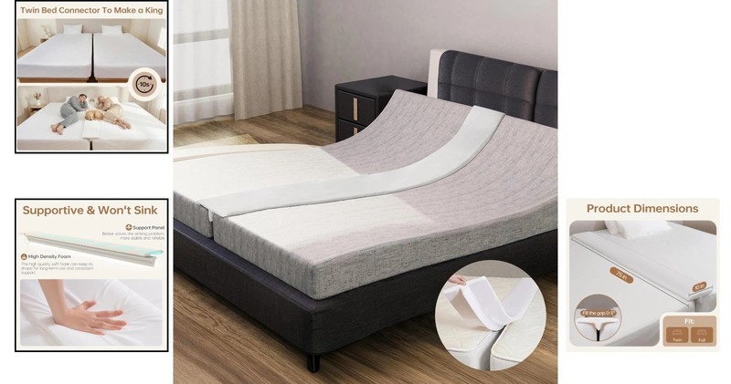 Split King Gap Filler for Adjustable Bed Twin to King Mattress Converter gallery