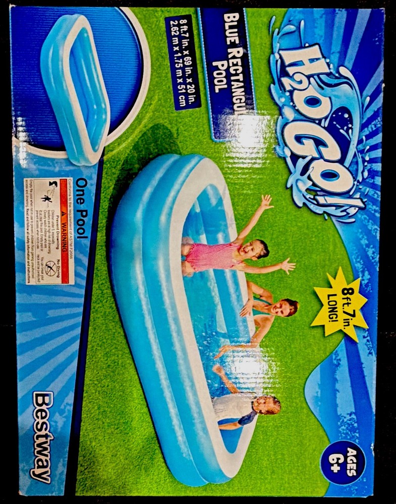 Bestway H2OGO! Blue/White Rectangular Inflatable Pool 8ft7in x 69in x 20in