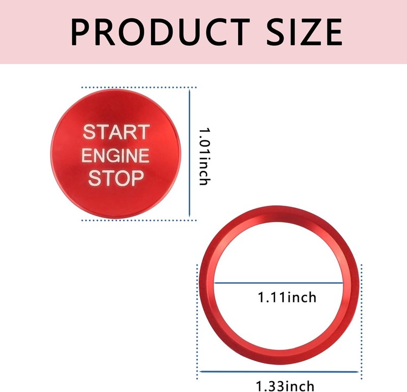Car Push Start Button Cover Compatible with Audi,Cool Aluminum Engine Start Butt gallery