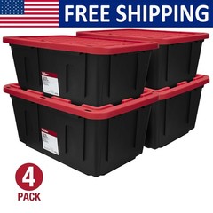 Stackable Snap Lid Plastic Storage Bin Container Organizers Household Garage New