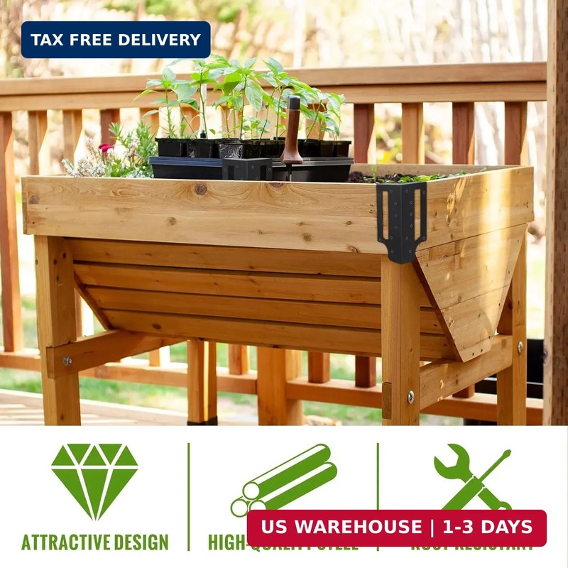 12 Pack Raised Garden Bed Corner Brackets with Securing Lip Fits Lumber up to 2" gallery
