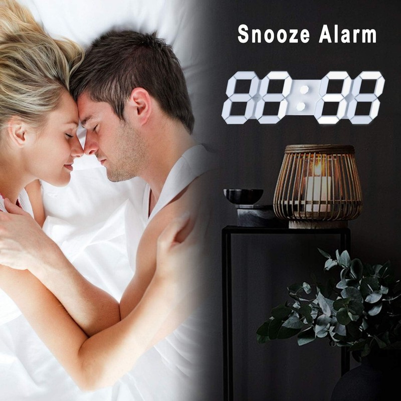 3D LED Digital Wall/Desk Clock with Remote Control - 9.7'' Adjustable Brightness gallery