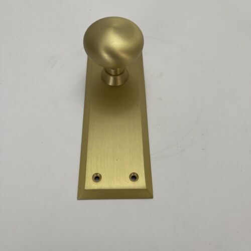 🔥 Signature Hardware New York SOLID SATIN BRASS Passage Interior DOOR Set gallery