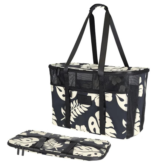 Aloha Collection CleverMade Collapsible Beach Tote Bag Fold Flat Mesh Travel NWT gallery