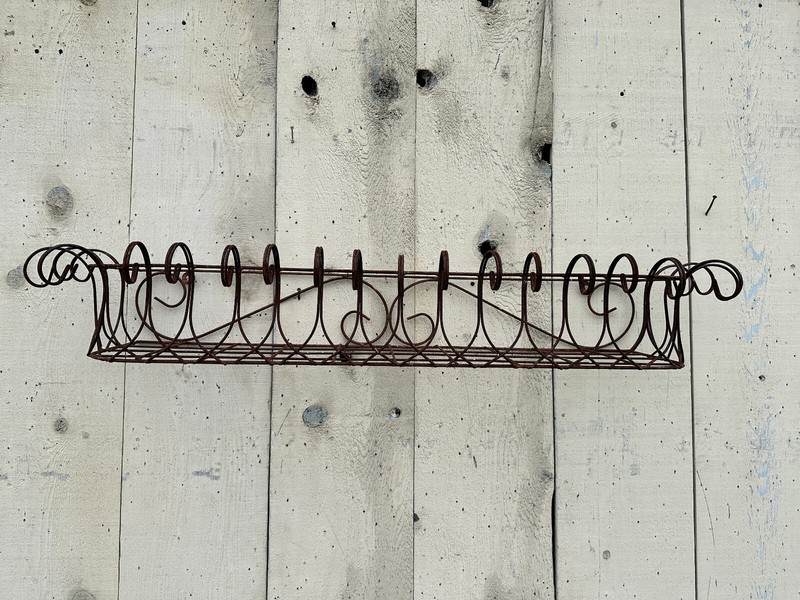 45" Window Box Wall Mount Planter - Outdoor Patio Metal Basket Wrought Iron gallery