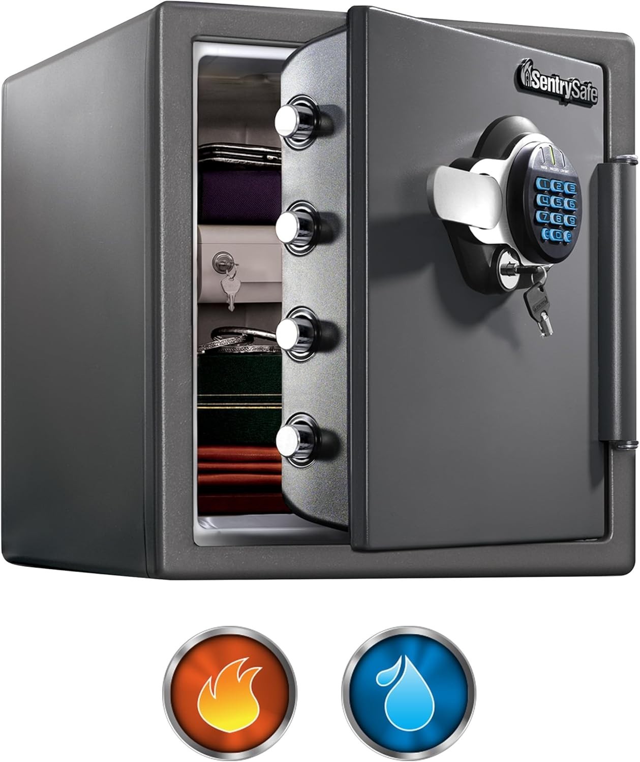 Waterproof and Fireproof Alloy Steel Digital Safe Box for Home with Code Button gallery