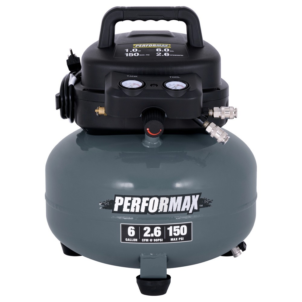 Performax 6 Gallon 150 PSI Portable Electric Pancake Air Compressor gallery