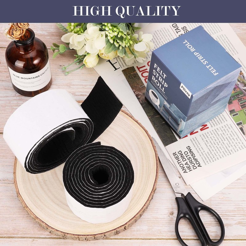 2 Pack Felt Tapes with Adhesive Backing, Heavy-Duty Self Adhesive Felt Strips Ro gallery