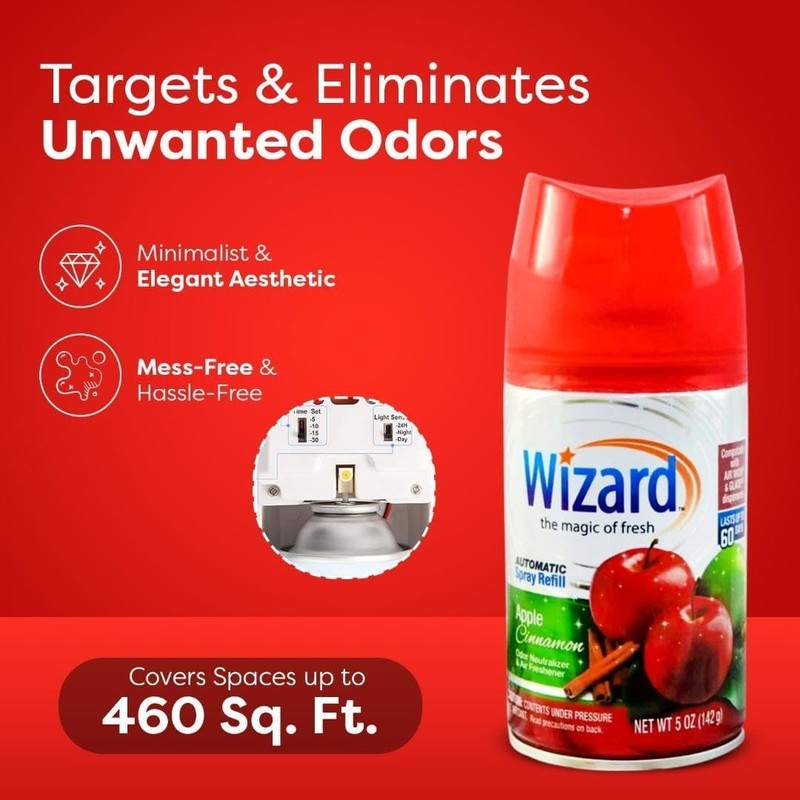 6 WIZARD AUTOMATIC SPRAY REFILLS 5 oz APPLE CINNAMON gallery