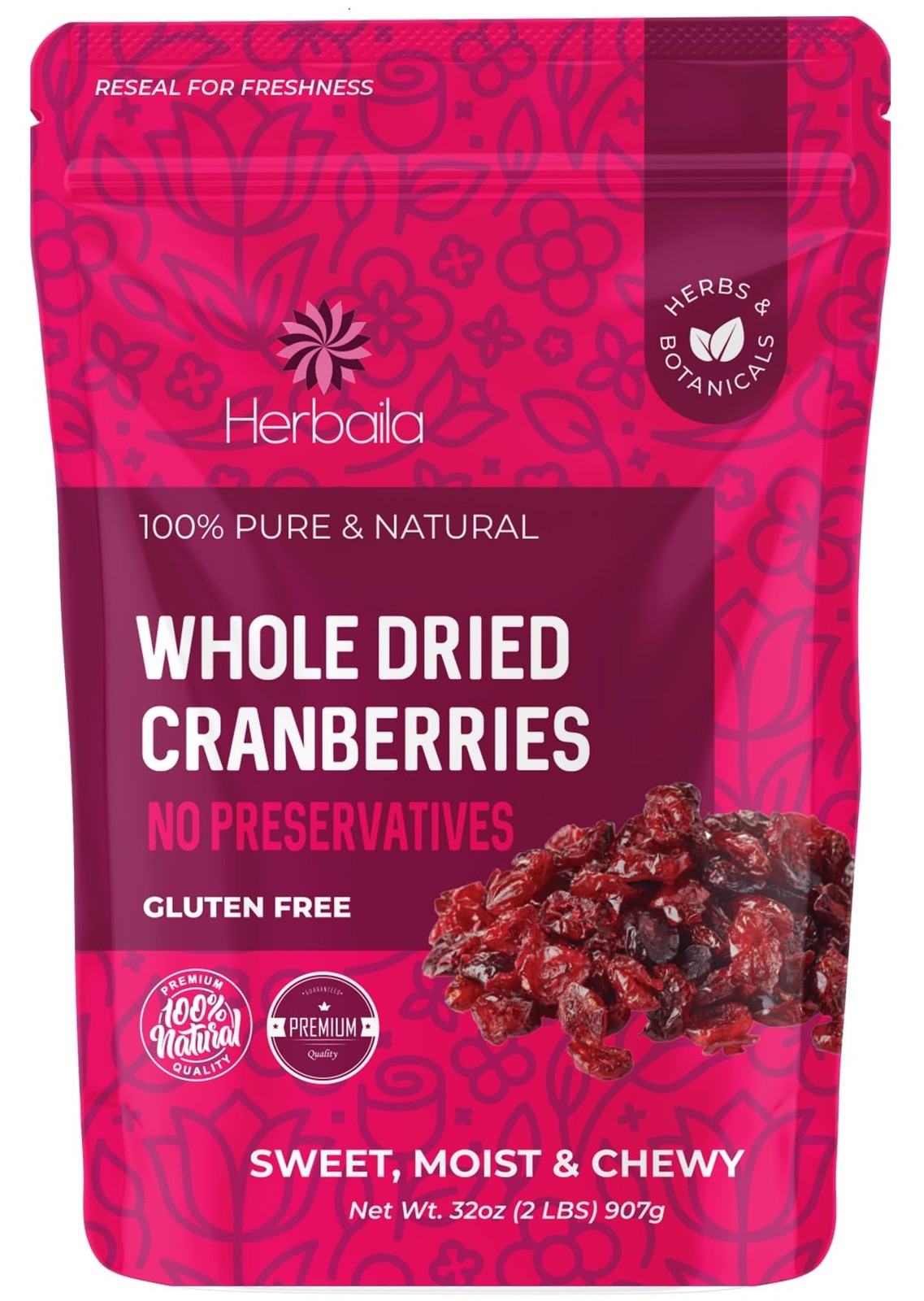 Dried Cranberries Unsweetened, 2 lbs. Bulk Cranberries Dried Fruit, Unsweeten... gallery