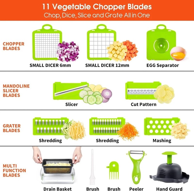 Multi Function 14 In 1 Vegetable Chopper Onion Dicer Fruit Cutter Kitchen Slicer gallery