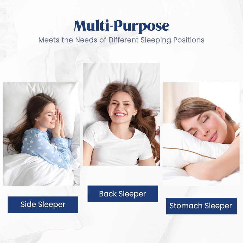 ® Goose Feather down Pillows Queen Size Set of 2, Soft Fluffy Luxury Hotel Colle gallery