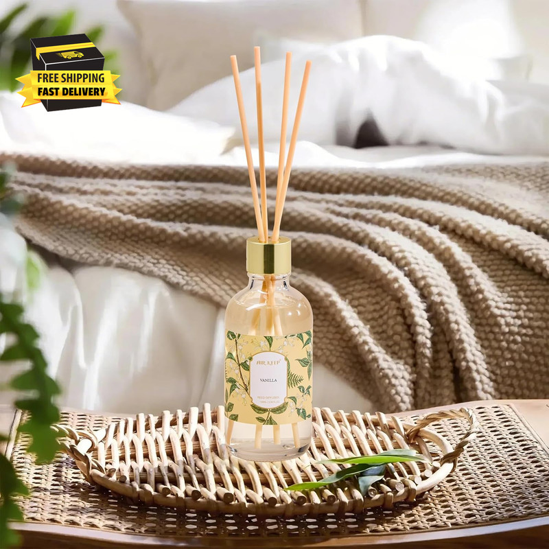 Reed Diffuser Oil Set with Reed Sticks,Vanilla Aromatherapy Oil Scent Diffuser f gallery