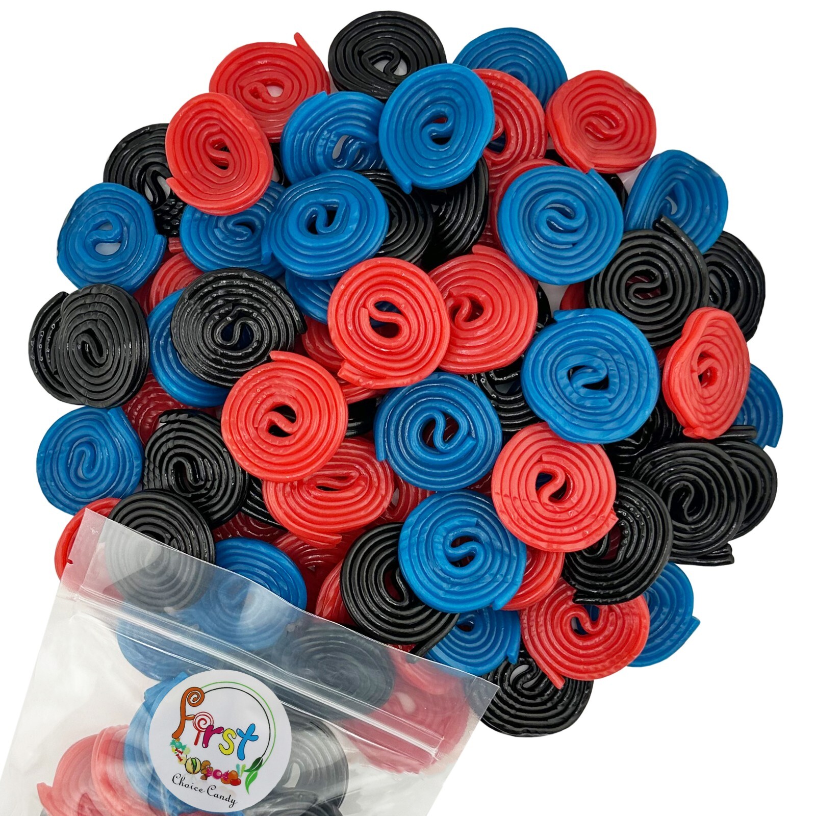 FirstChoiceCandy Assorted Licorice Spiral Wheel Gummy Candy gallery