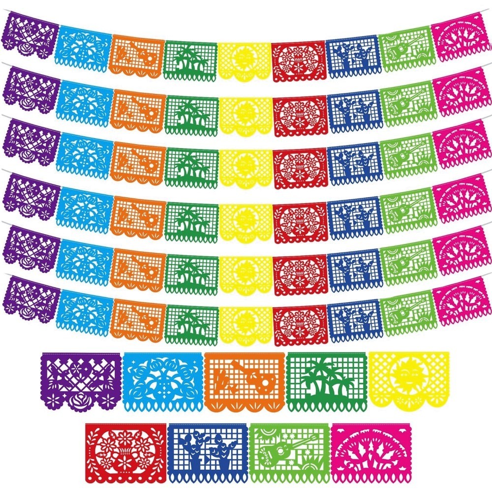 6Pack Fiesta Banner 108FT Cinco De Mayo Party Decorations 9 Plastic Papel Picado gallery