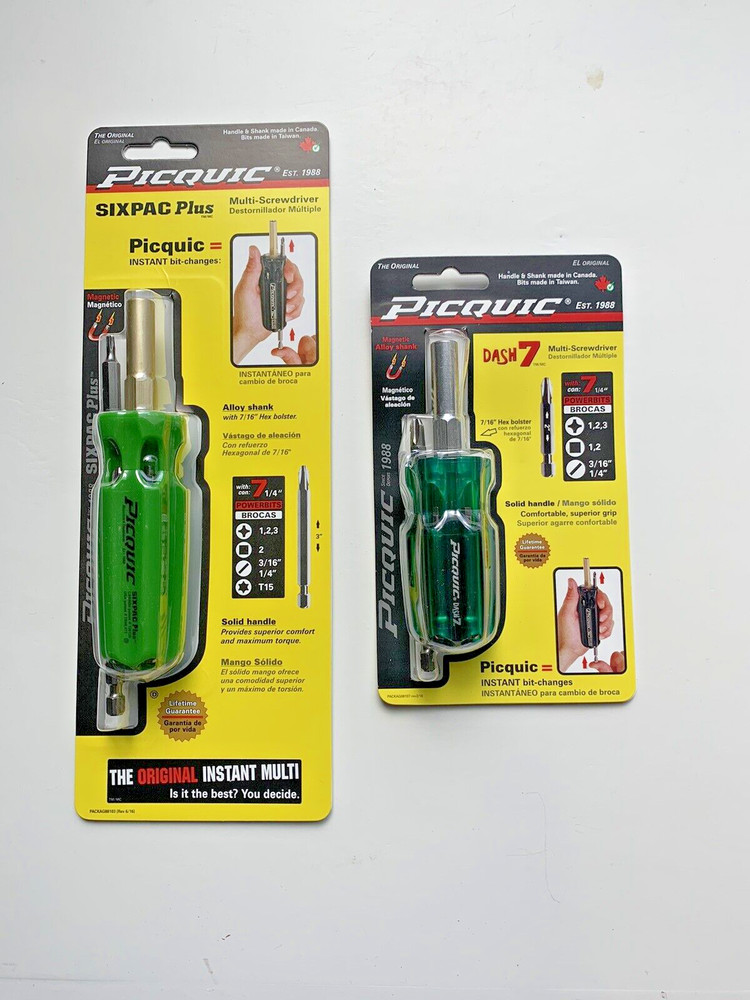 PICQUIC Screwdrivers - SIXPAC Plus "Gecko Green" & DASH 7 "Emerald Green"
