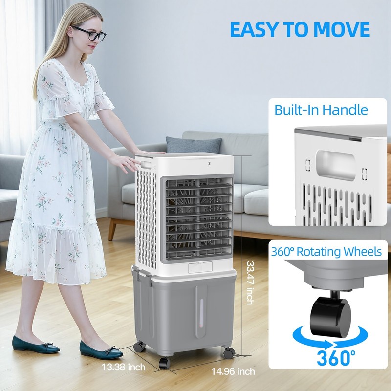 Evaporative Air Cooler Remote Timer 2800CFM Swamp Cooler Fan 10 Gal Water Tank gallery