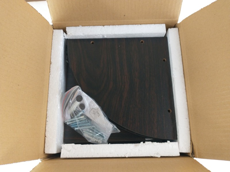 Danya B Corner Wall Shelf Brown Walnut Laminate 20" x 6.5" x 6.5" New gallery