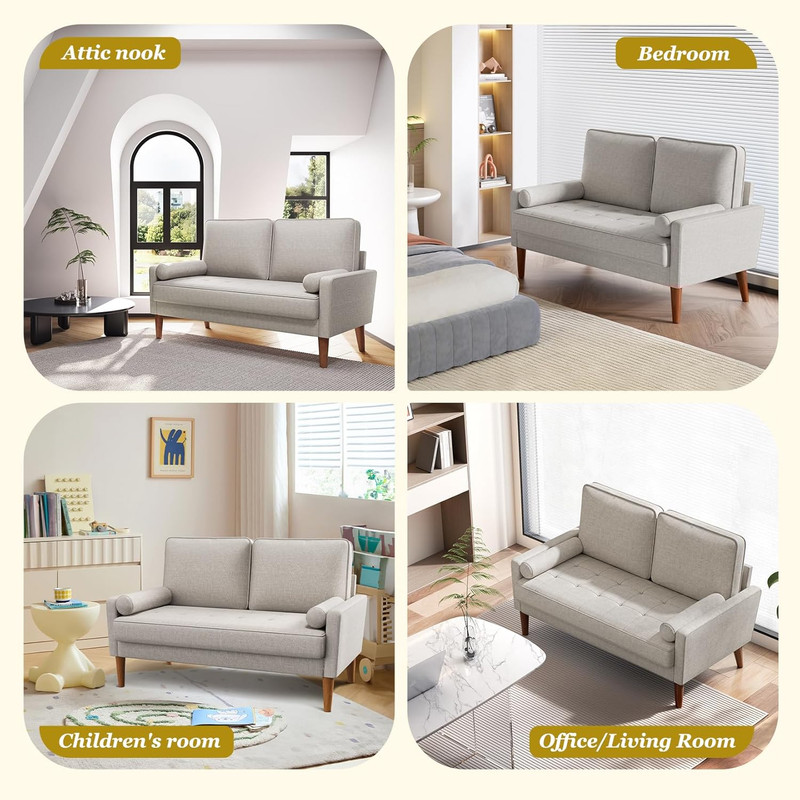 Vesgantti Loveseat Sofa with Solid Wood Legs, 48" Small Couches for Small Spaces gallery