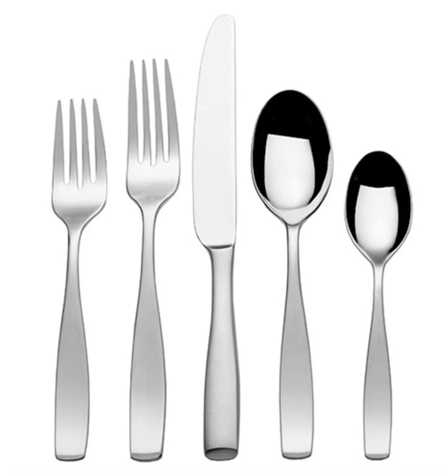 MIKASA SILVER SATIN LOFT 5-PC FLATWARE SET 18/10 MATTE STAINLESS STEEL NEW gallery