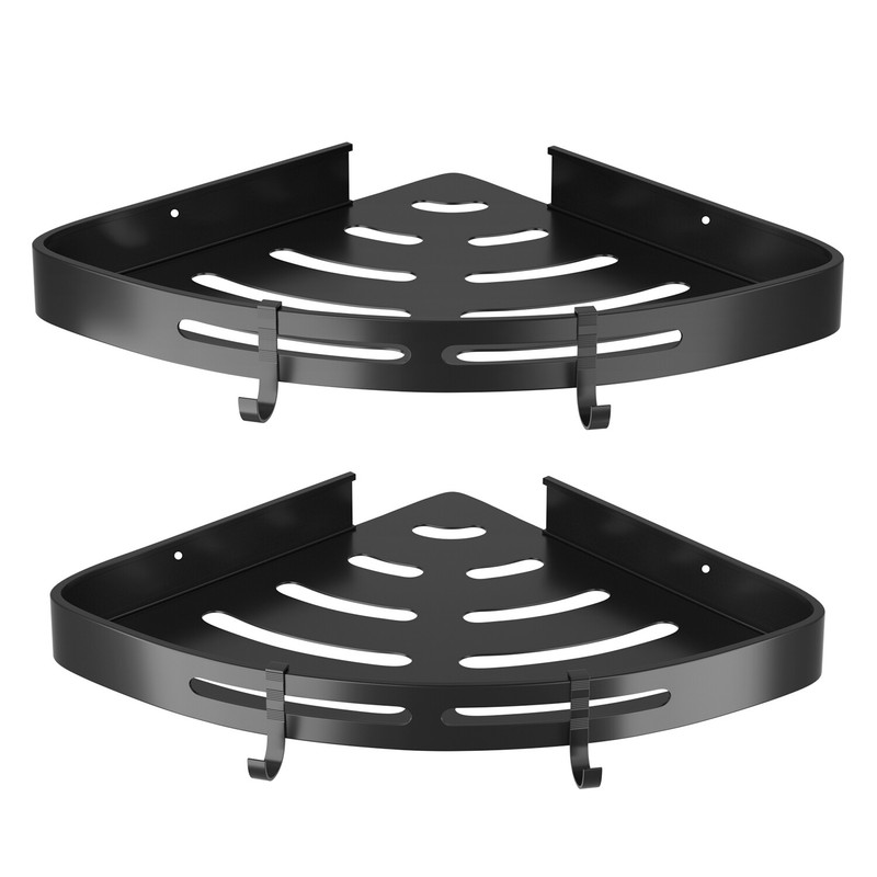 2PCS Shower Shelf Caddy Triangular Bathroom Organizer Storage Holder Corner Rack gallery