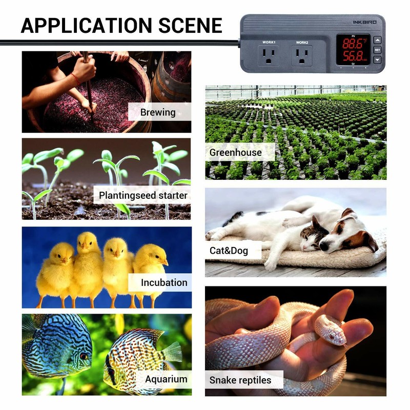 1800W Temperature Controller Humidity Control ITC-608T Seed Germination Brewing gallery