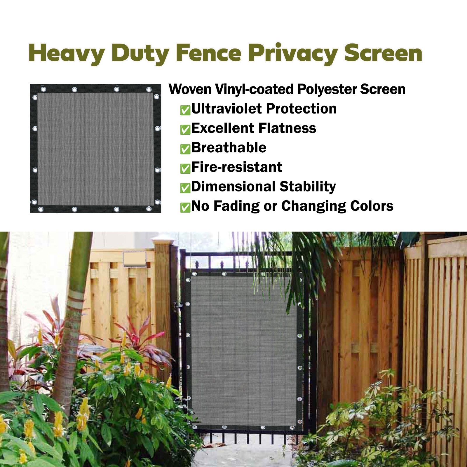 95% Super Sturdy PVC Coated Gate Privacy Screen Panel Privacy Barrier 4 Colors gallery