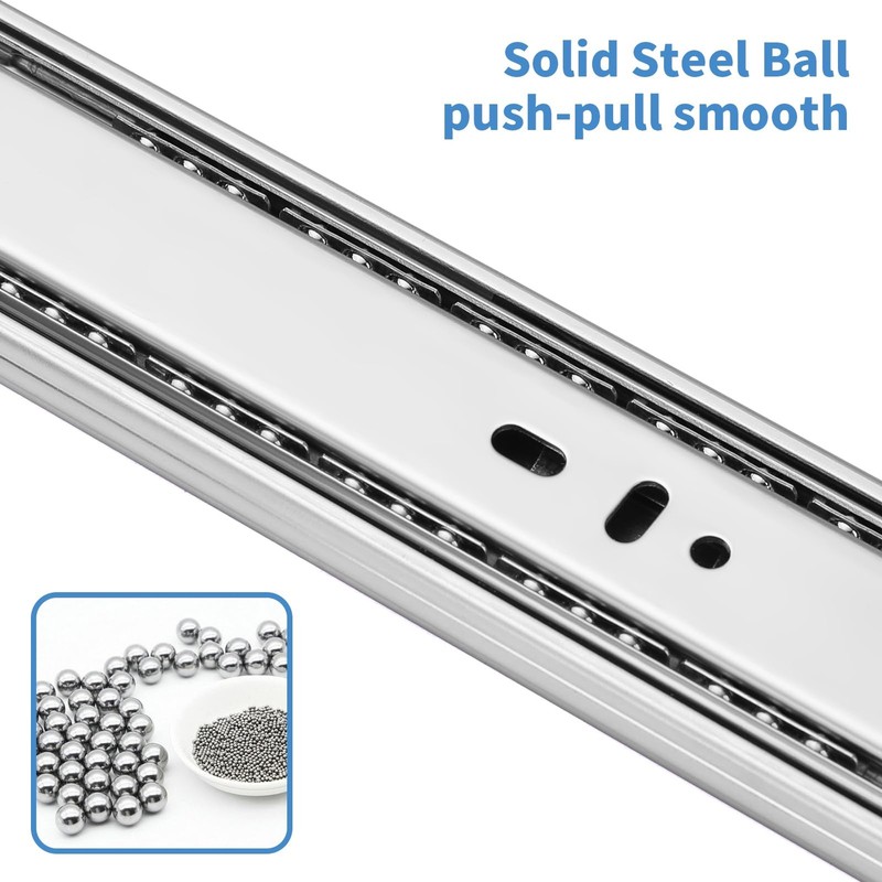 14 inch Drawer Slides 4 Pairs (8pcs) Soft Self Close 14inch-350mm, Silver gallery