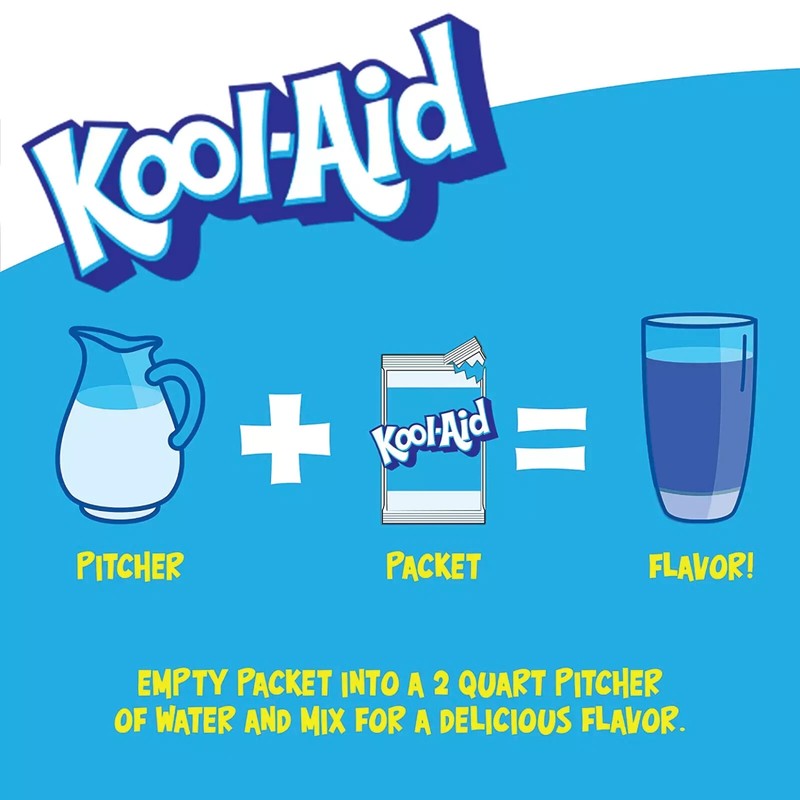 Full Box 48x Packets Kool-Aid Blue Raspberry Lemonade Caffeine Free Drink Mix gallery
