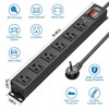 CRST Power Strip Wide Spaced 6-Outlet 6 Feet Cord,15A Circuit heavy duty metal gallery