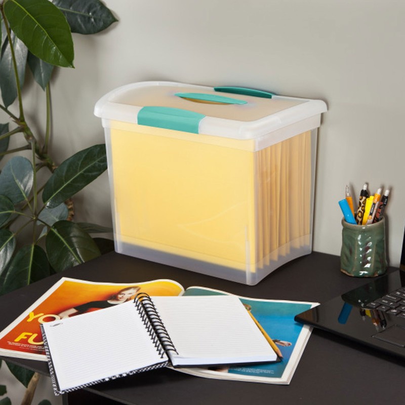 Sterilite Large Nesting ShowOffs, Stackable Small Storage Bin with Lid, 6 Pack gallery