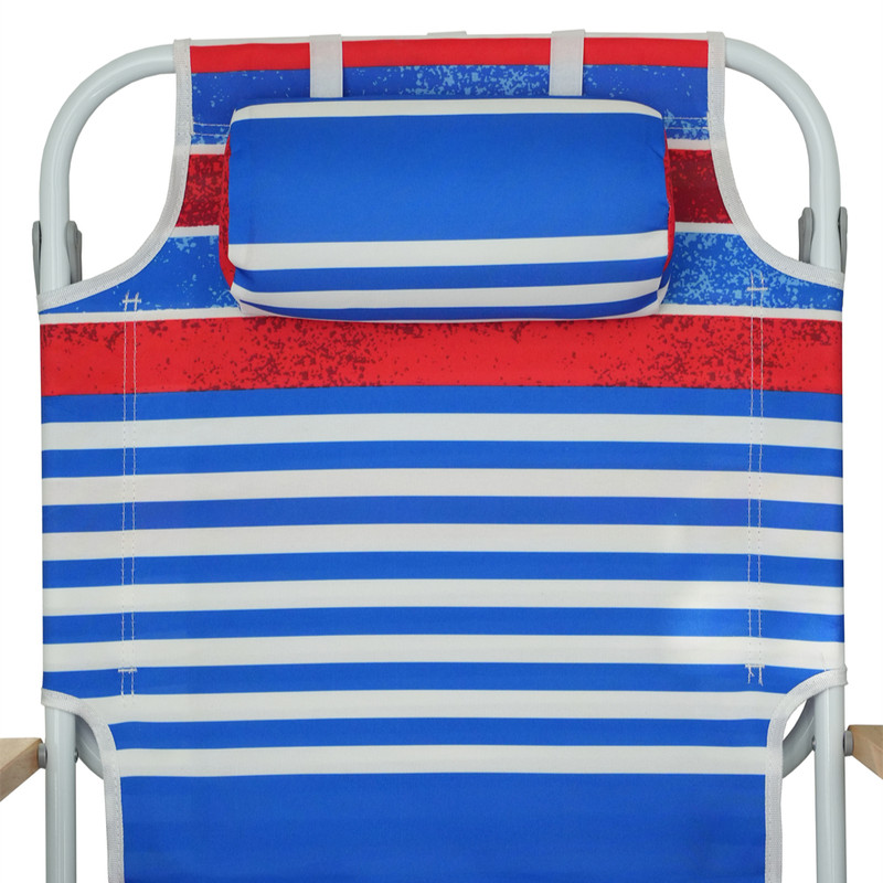 Reclining & Lay Flat Backpack Beach Chair 5 Position Chair w/ Pouch Folding gallery
