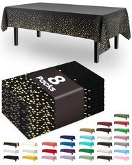 Plastic Table Cloth Disposable – 8 Packs, Table Cloth for Retangle Table,