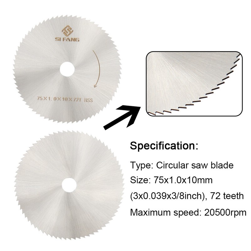 2Pack 72T 75mm 3" Circular Cut-Off Wheel Cutting Discs Wood Metal Cutting Tools gallery