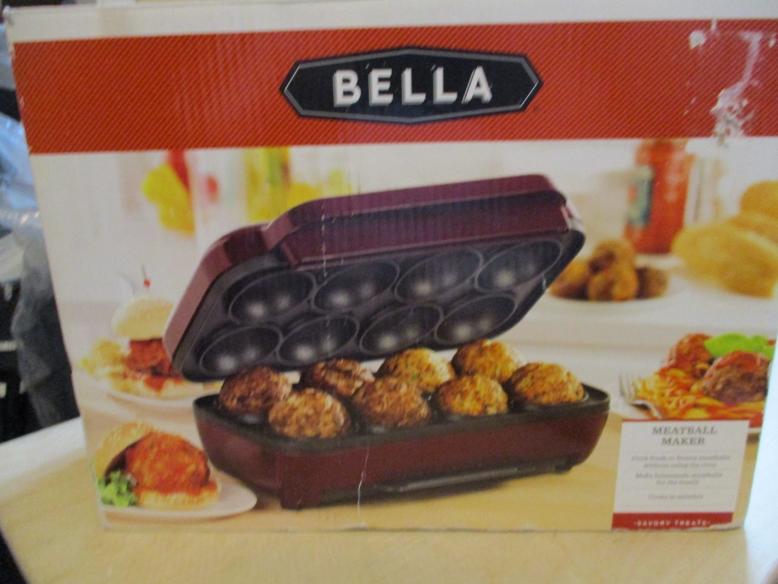Bella Meatball Maker-Non Stick-Drip Tray-Red - Model # 13587 NEW IN DAMAGED BOX gallery