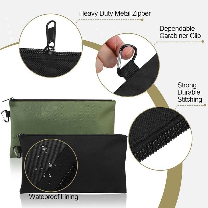 4 Pack Tool Bag, Premium Tool Pouch Zipper Bag, 12" Tool Pouch with Zipper, Mult gallery