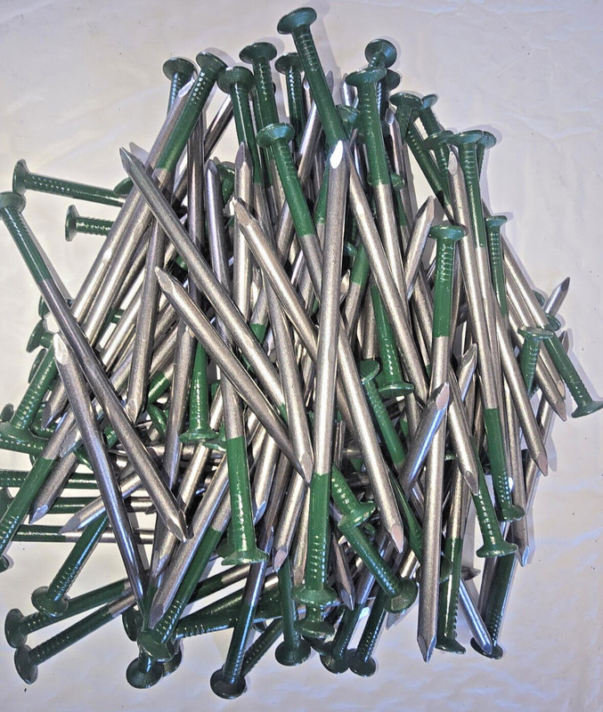 x100 Artificial Grass TURF Install 5" GREEN TOP Steel NAILS Pins Pegs Stakes USA gallery