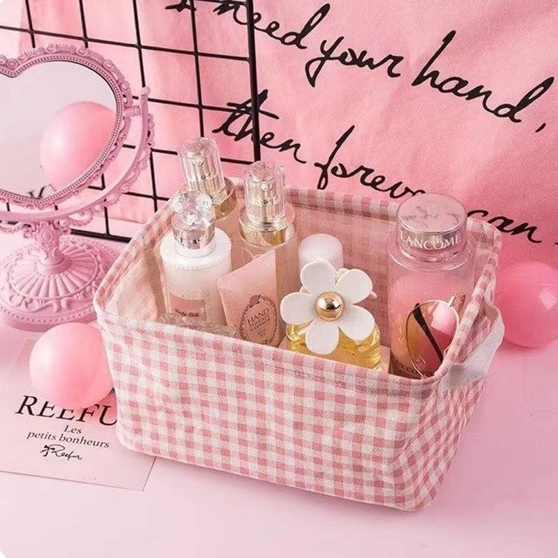 Foldable Storage Basket -Set of 6 Small Collapsible Canvas Containers Organizers gallery