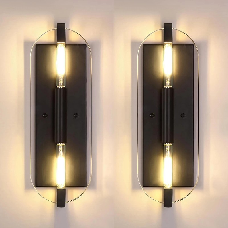 2 Light Crystal Bathroom Wall Sconce Modern Concise Style Wall Light Fixture gallery