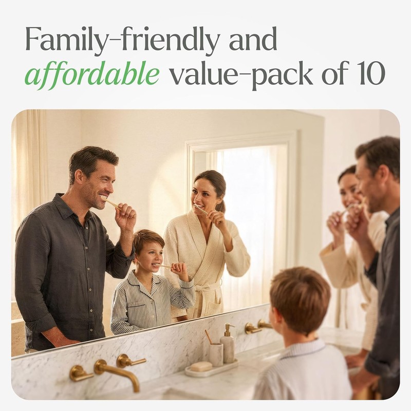 Extra Soft Toothbrushes for Adults - 10 Pack - BPA Ultra Soft Bristle Toothbrush gallery