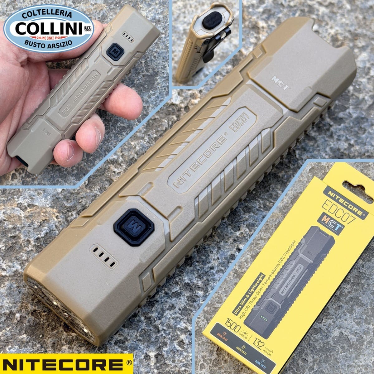 Nitecore - EDC07 - Desert Tan - 1500 lumens and 132 meters - MCT LED flashlight with ... gallery