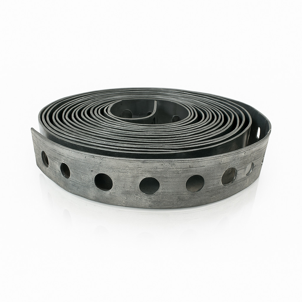 Galvanized Plumbers Tape – Perforated Metal Hanger Strap–3/4"x10 feet (28 Guage) gallery