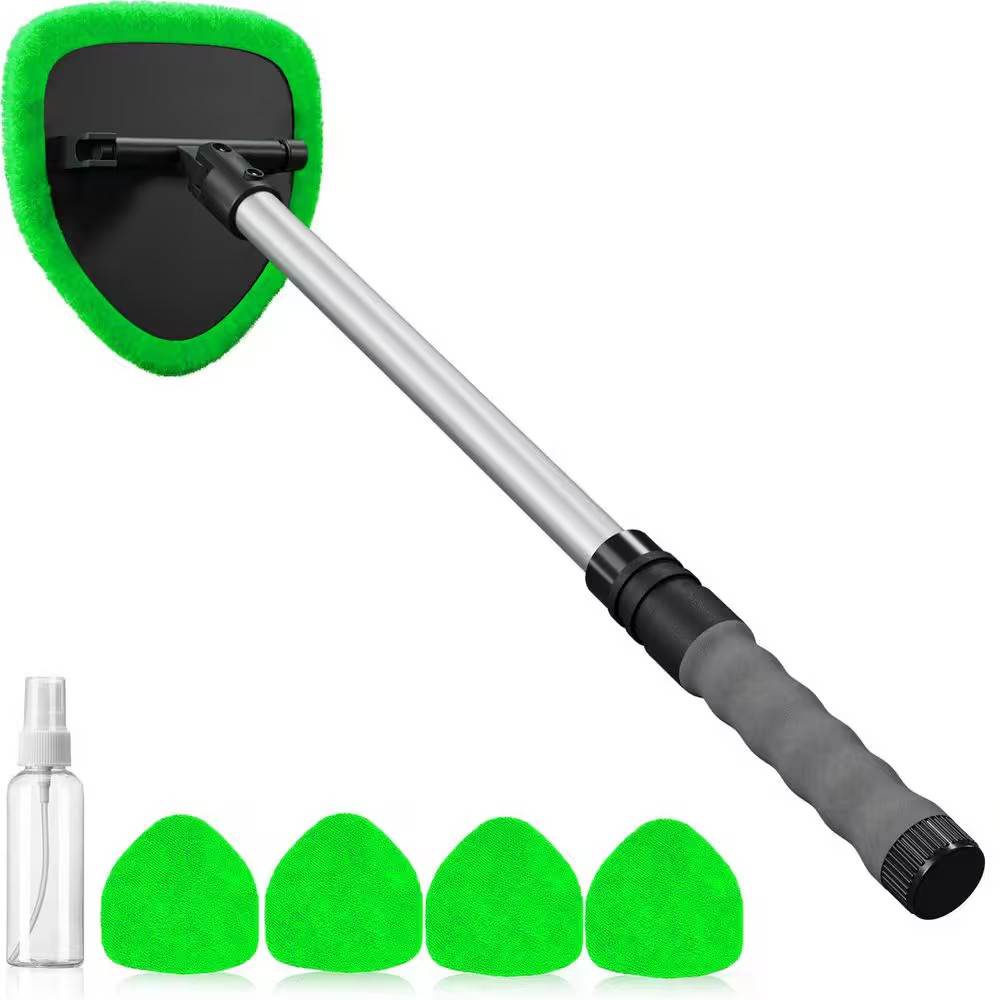 Extendable Aluminum Car Windshield Cleaner with 4 Washable Microfiber Pads and 1 gallery