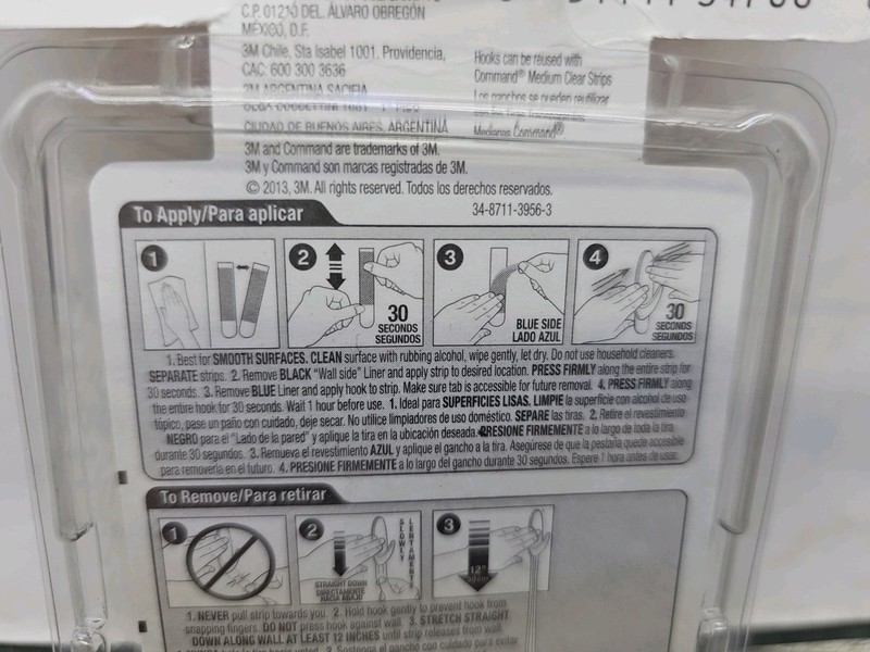 4-Pk 3M Command Clear Medium Hooks, Clear, Holds 2 lb, 6 Hooks, 12str [B1] gallery
