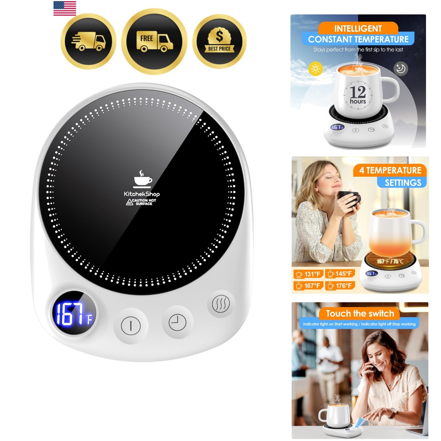 Coffee Mug Warmer Fast Heating Desk Cup Warmer with Auto Shut Off gallery