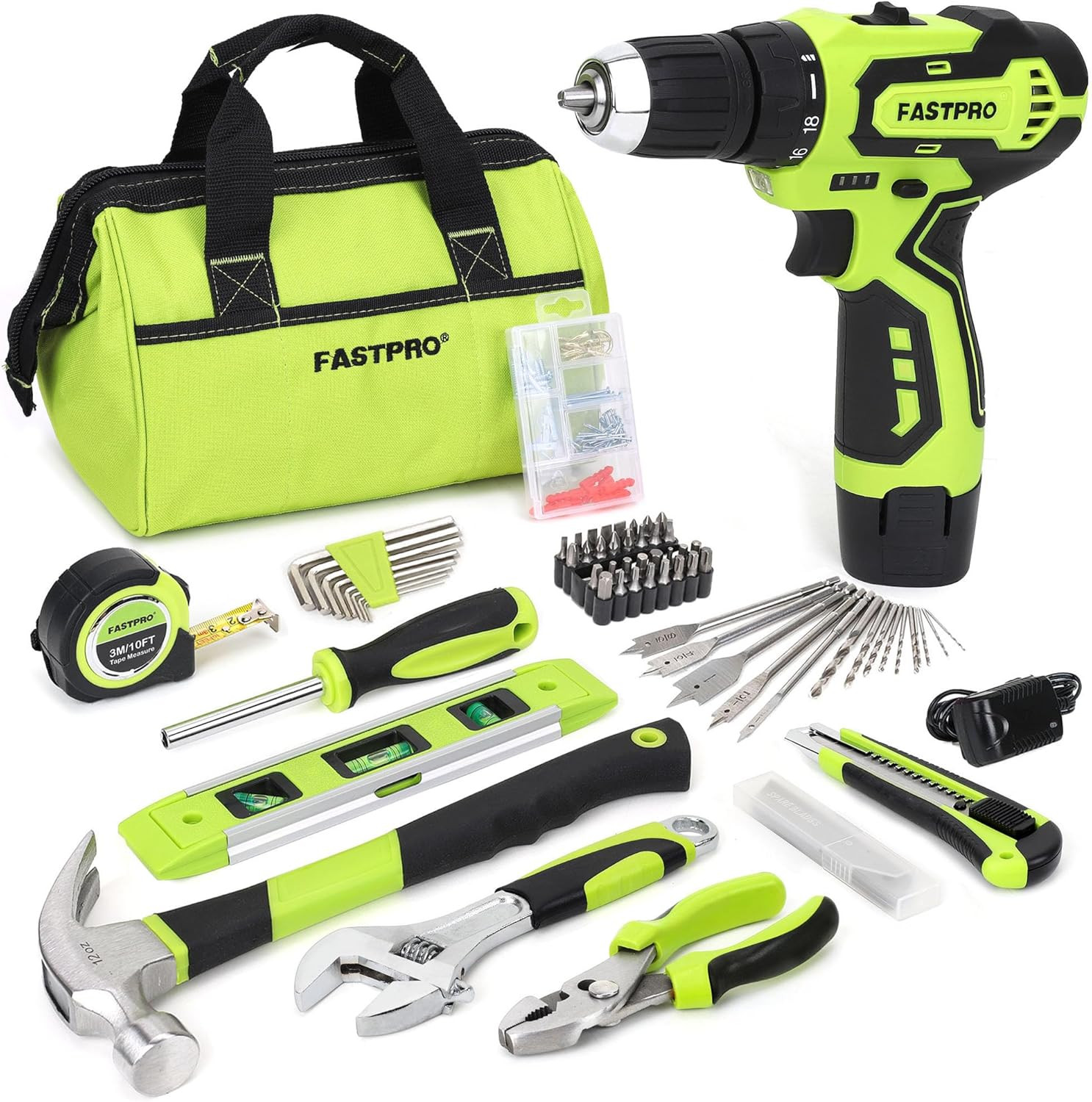 175-PIECE 12V CORDLESS DRILL SET, DRILL DRIVER AND HOME TOOL KIT gallery
