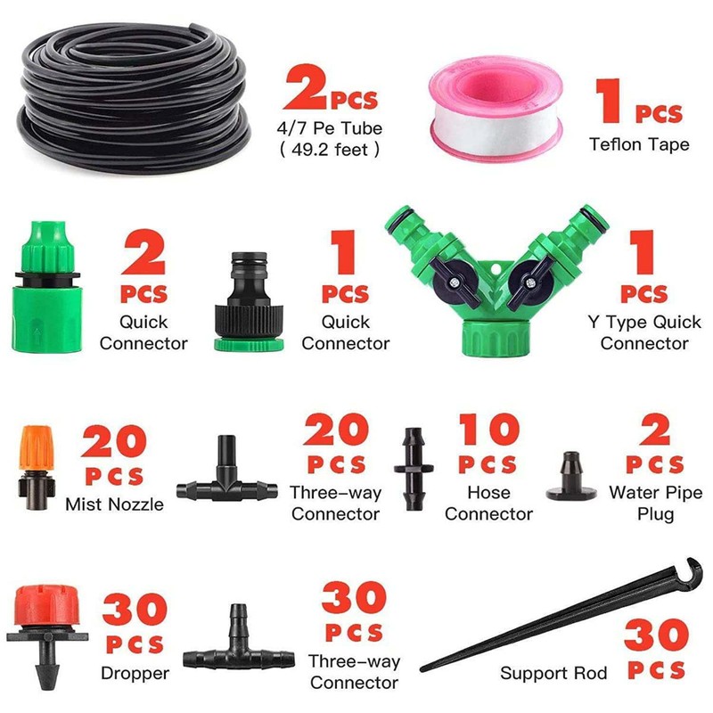 149-298pcs Micro Drip Irrigation System Kit Plant Garden Watering Hose Sprayer gallery
