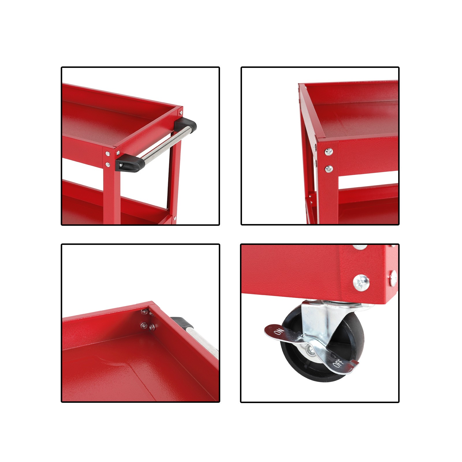 3-Tier Rolling Tool Cart Mechanic Tool Cart with Lockable 330 lbs Capacity gallery