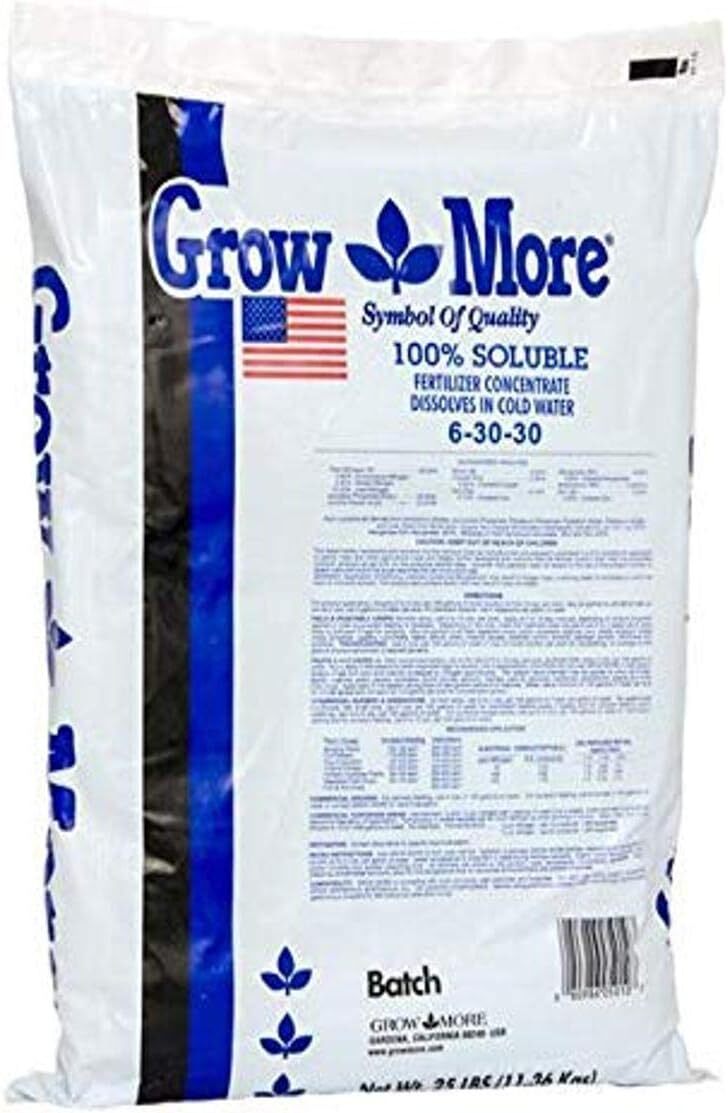 Grow More 100% Soluble Fertilizer - 5lb of 6-30-30 High Phosphorus 5 Pounds gallery