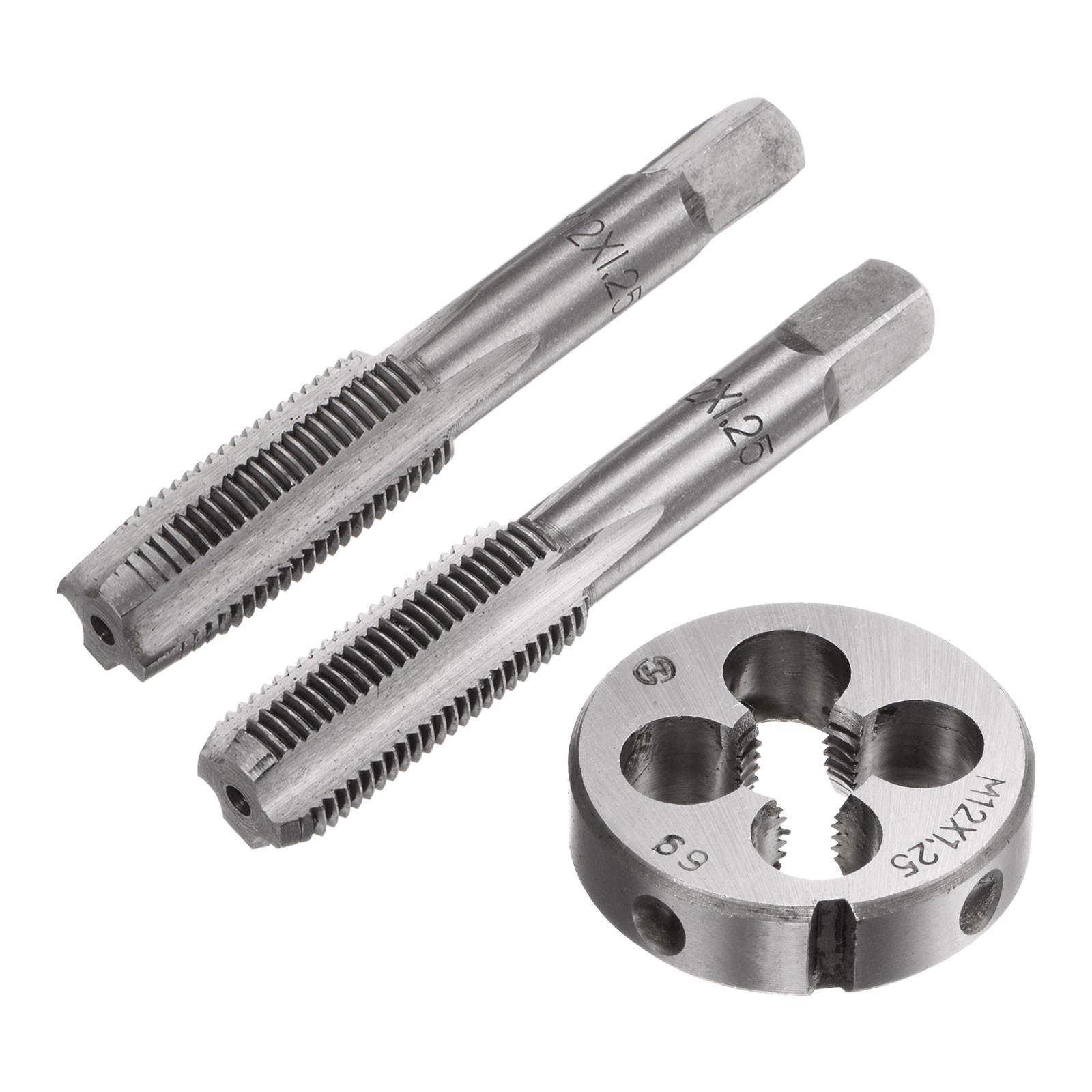3 x M12 x 1.25 Taper/Bottom Thread Taps + Round Die Metric Hand Tap & Die Set gallery